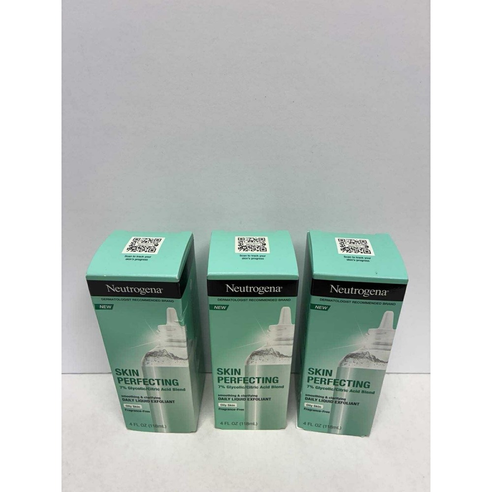 3X Neutrogena Skin Perfecting Daily Liquid Facial Exfoliant with 7% Glycolic(M4)